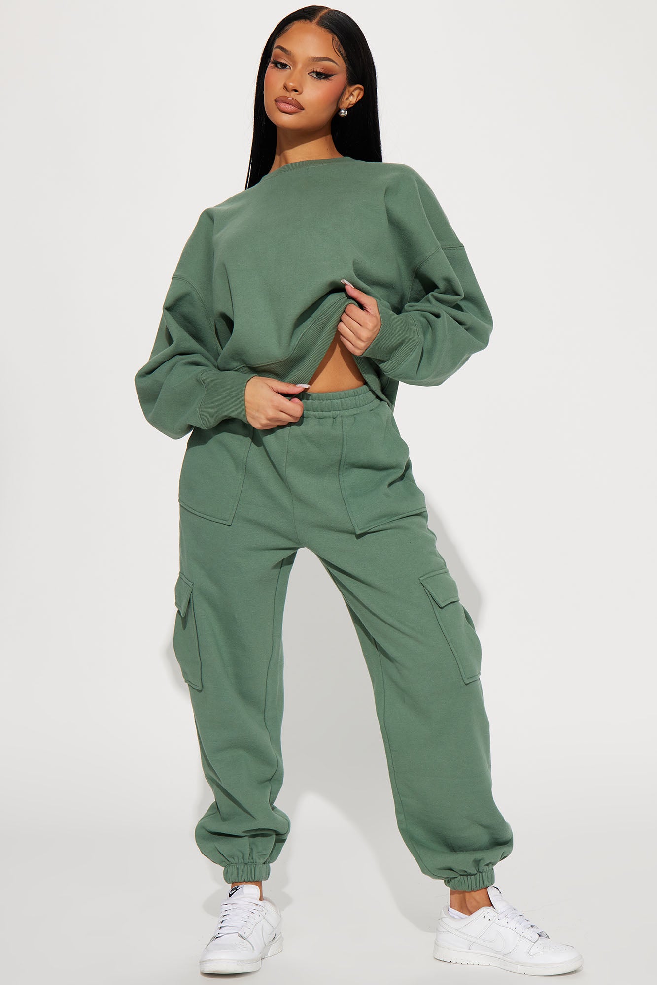 Follow Me Around Sweatsuit - Sage