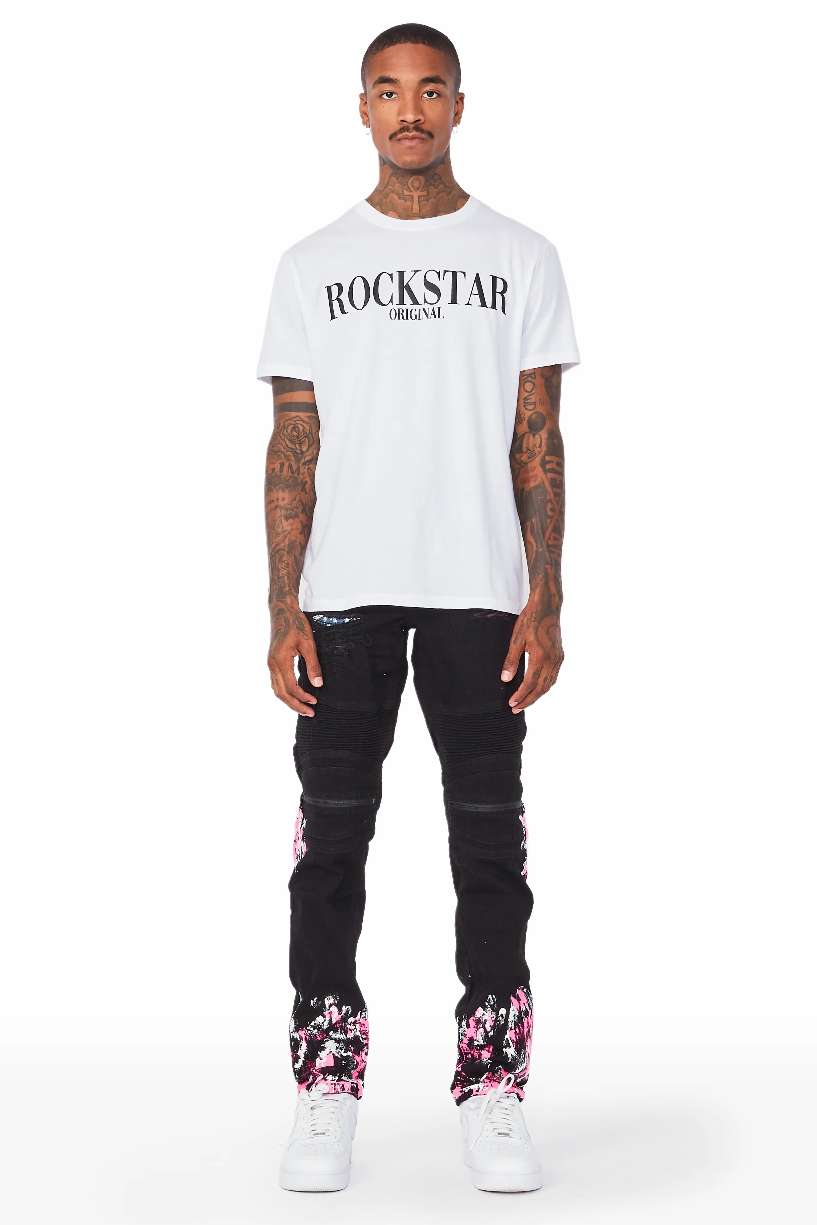 Kodak Black/Pink Painter Biker Jean