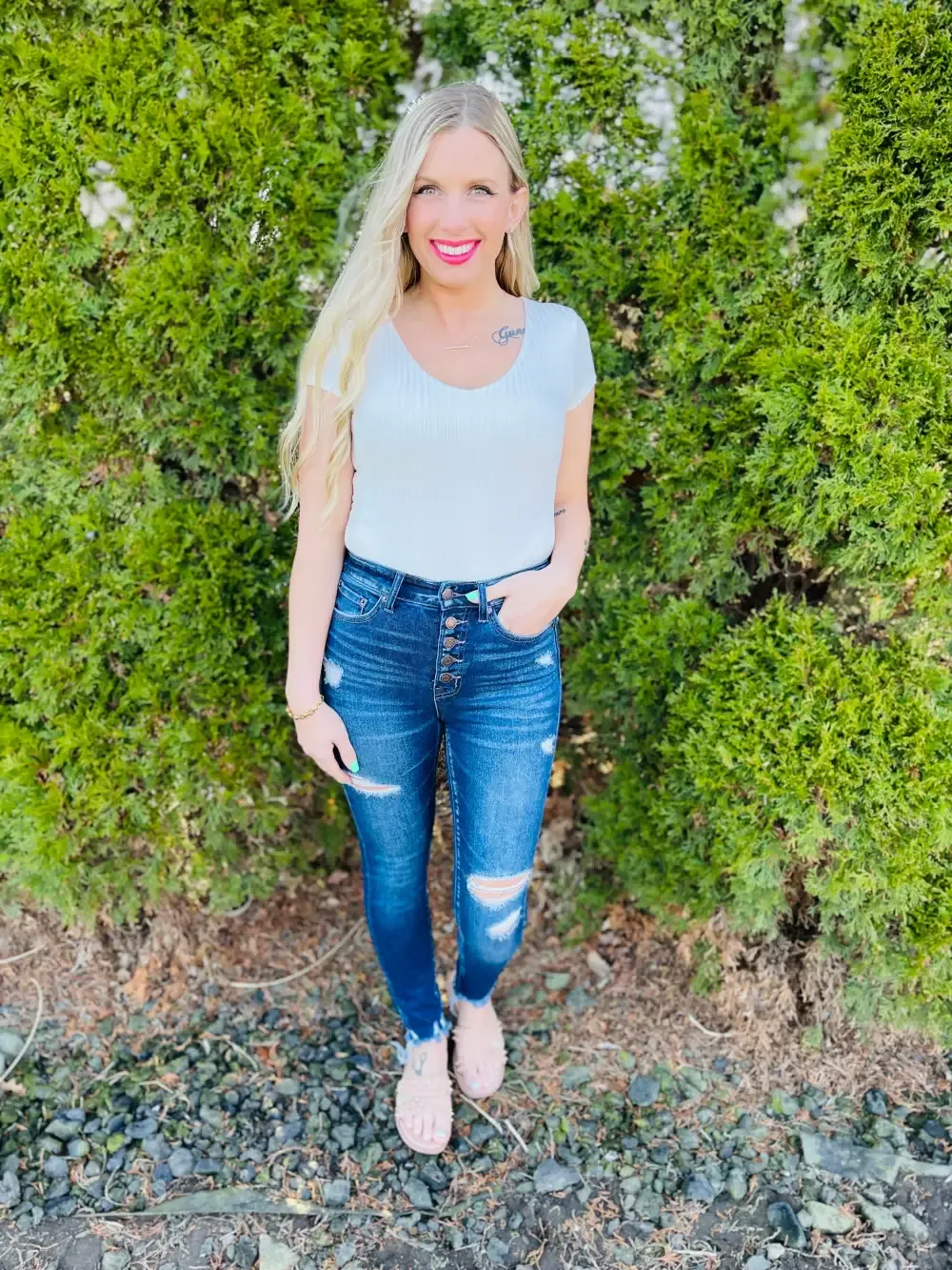 DOORBUSTER! I Like Big Button Fly Skinny Jeans