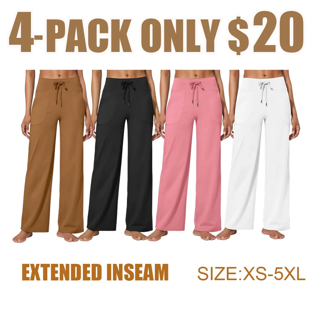Women's Wide Leg Yoga Pants – High Waist Sweatpants with Pockets, Stretch Lounge & Workout Wear