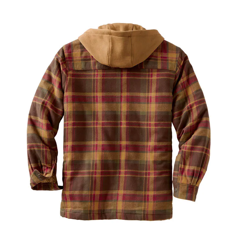 Tactical Check Texture Chunky Hooded Jacket