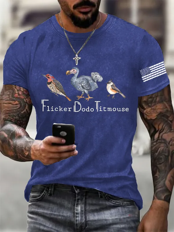 Men'S FDT Animal Printed Cotton Washed T-Shirt