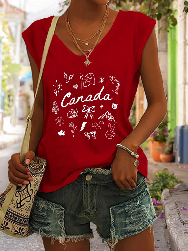 Women's We Are Canada Strong We Will Never Yield To Tru.p V-neck Vest