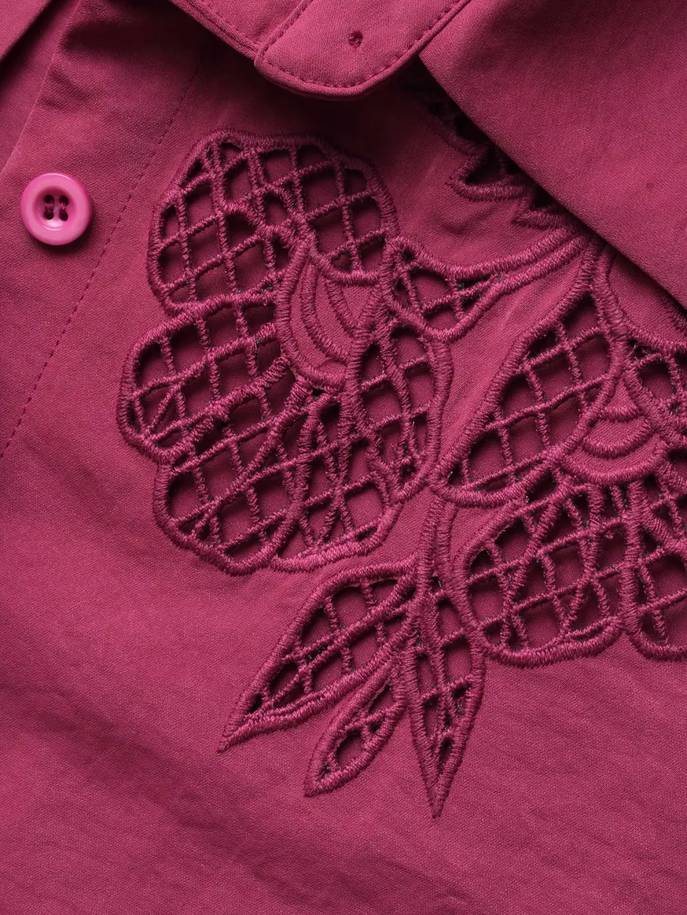 Shirt Collar Broderie Anglaise Tie Knot Blouse