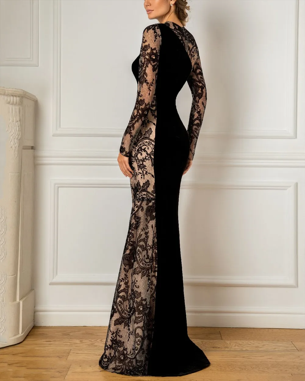 Women's Patchwork Embroidered Mesh Dress