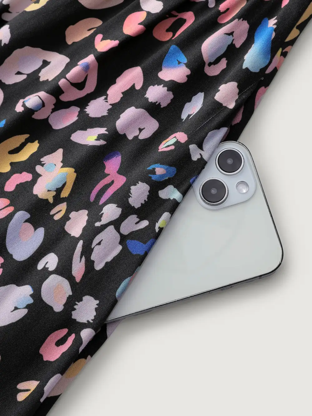 Rayon Leopard Print Drape Sleeve Midi Dress