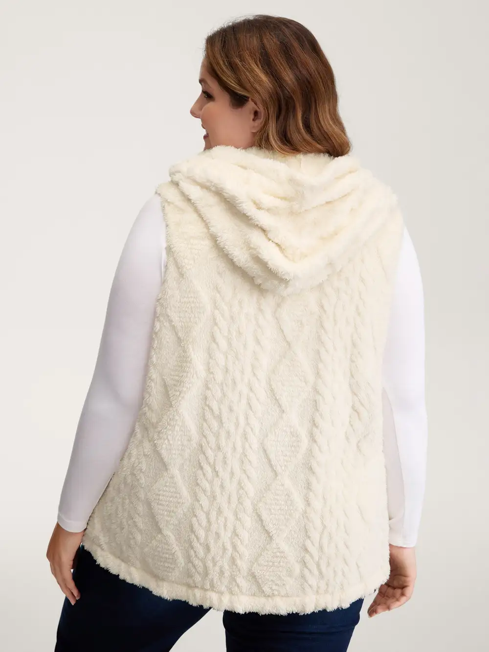 Textured Button-Down Hooded Vest