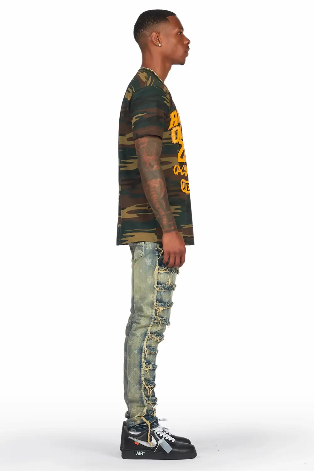 Pasha Indigo Slim Fit Frayed Jean