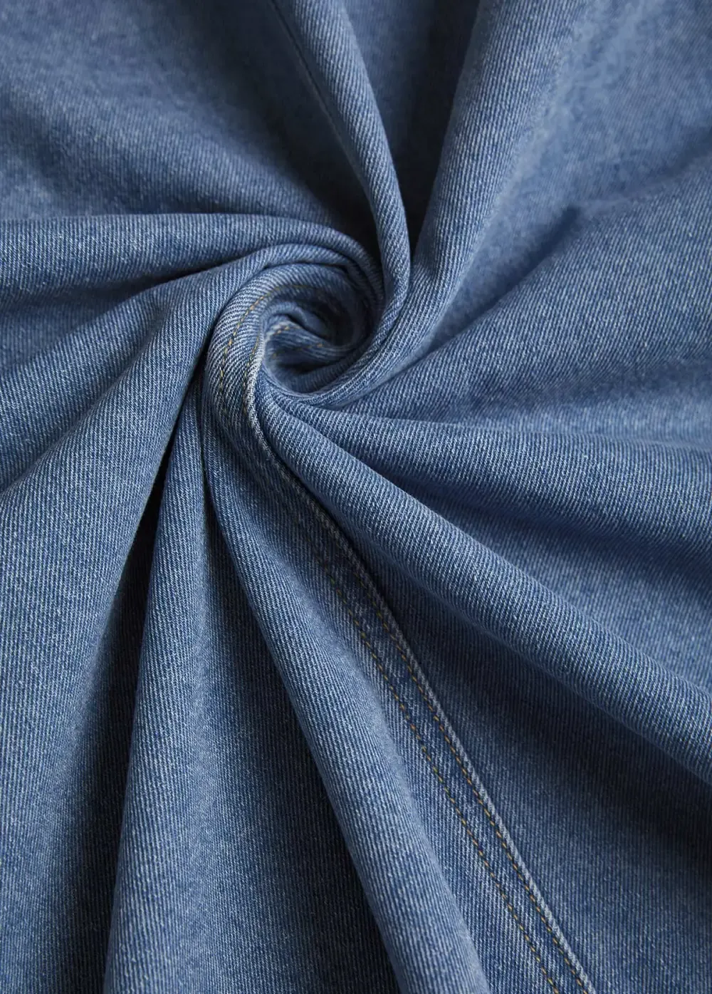 Denim Blue Patchwork Long Sleeve Lapel Coat