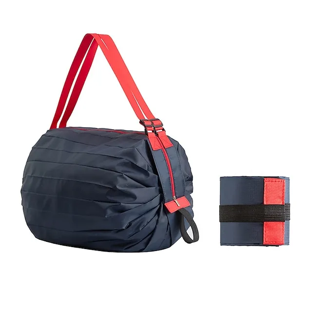 Women's Shoulder Bag Duffle Bag Nylon Shopping Daily Zipper Large Capacity Waterproof Foldable Solid Color Geometric Color Block Pink camouflage Diamond pattern Yellow dots