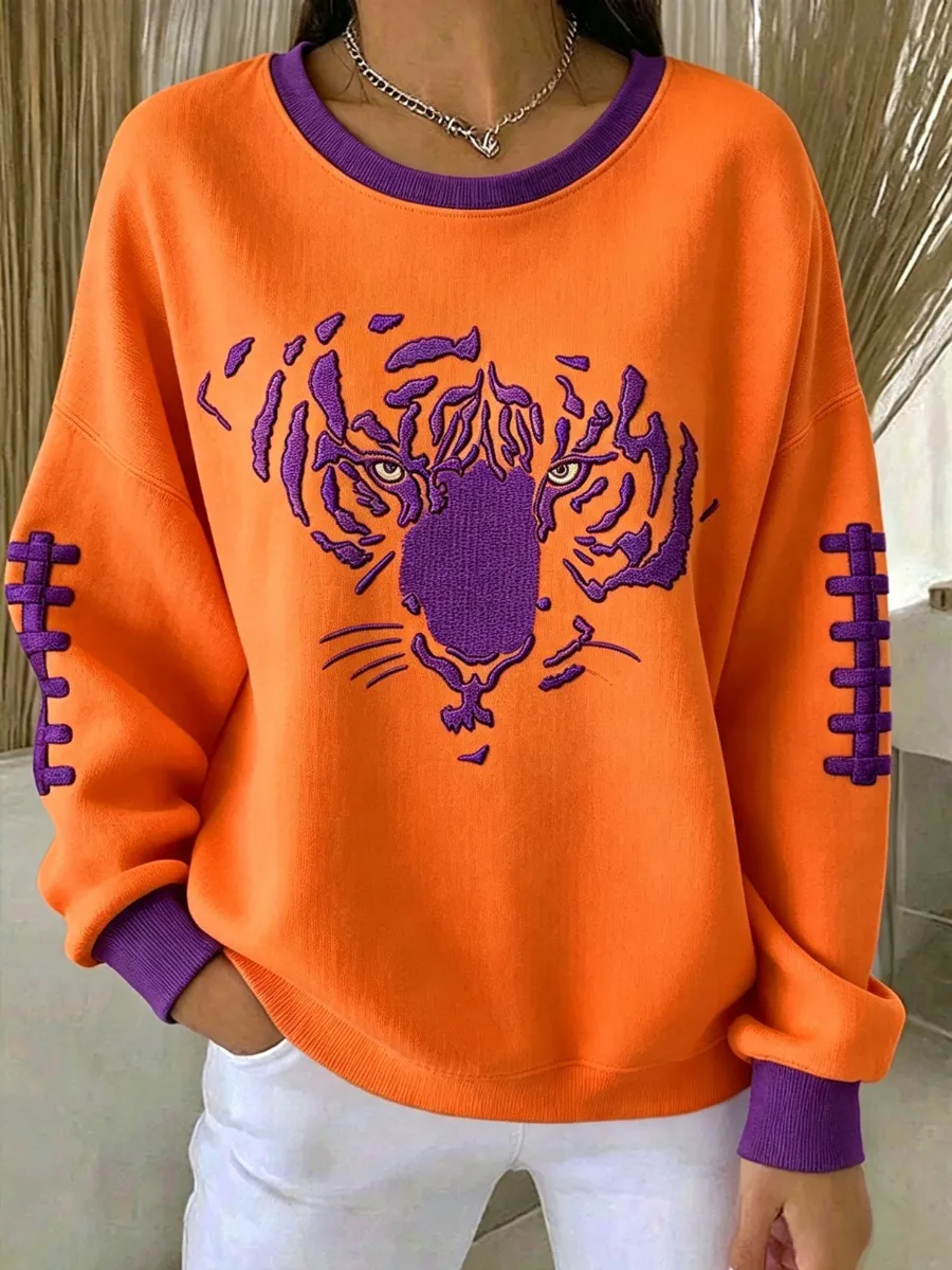 Women's Rugby Printed Round Neck T-Shirt