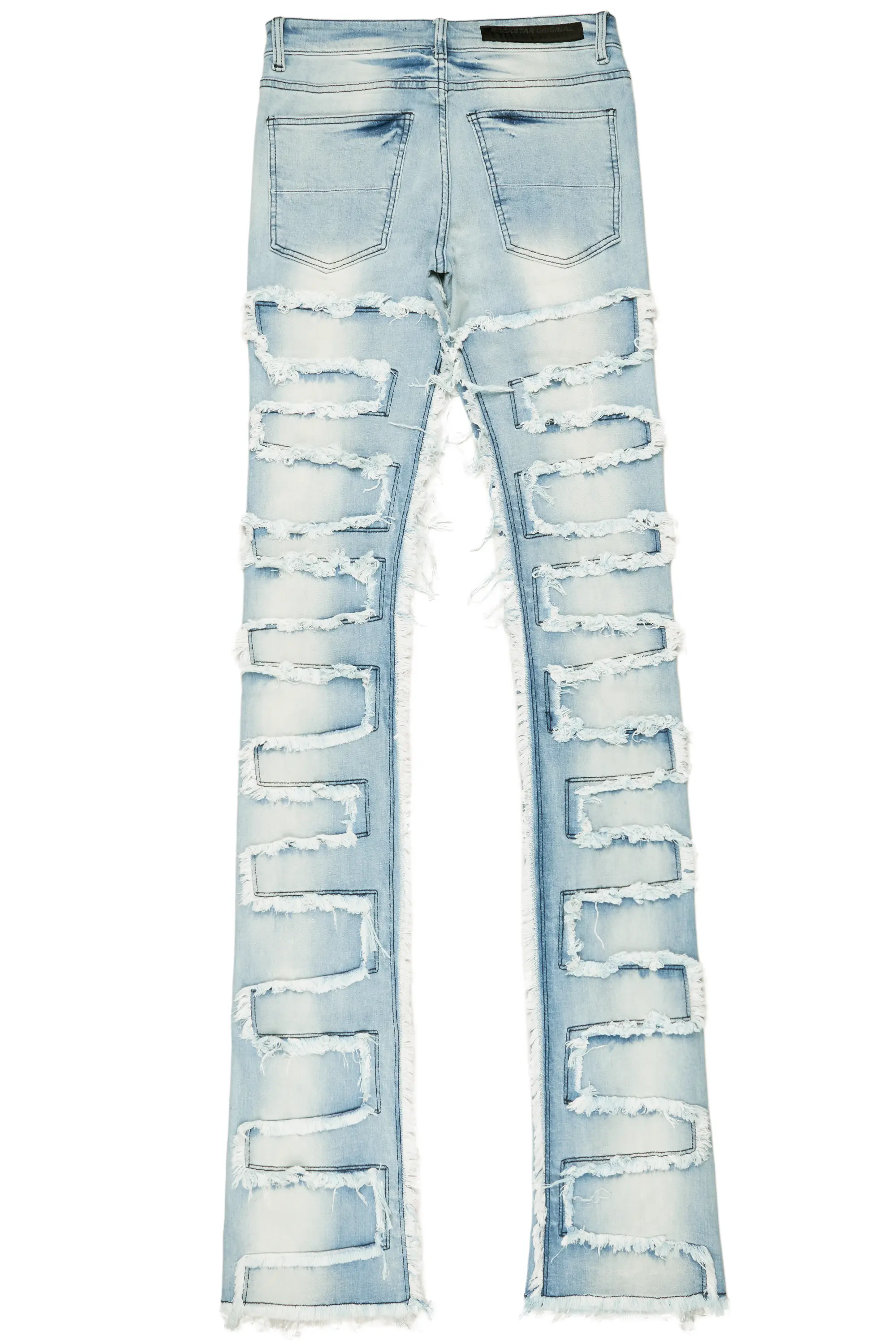 Hallie Blue Wash Super Stacked Flare Jean