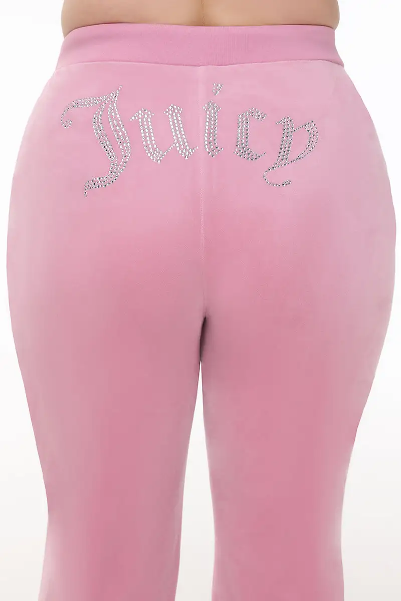 Plus-Size OG Big Bling Velour Track Pants