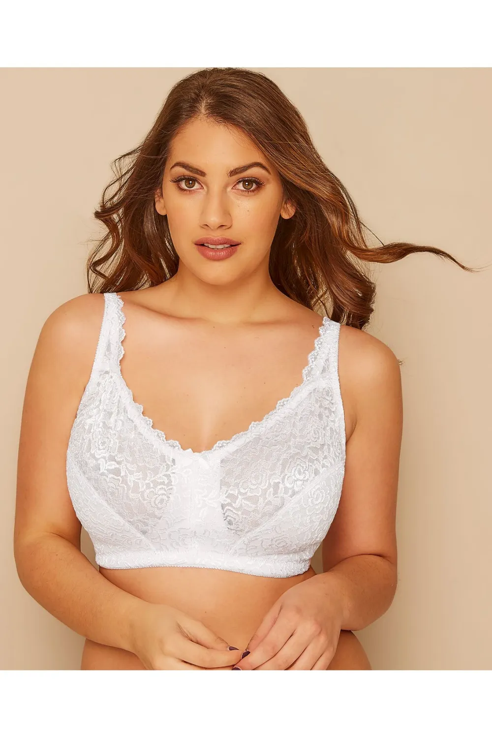 YOURS Curve Green Hi Shine Lace Non-Padded Non-Wired Full Cup Bra