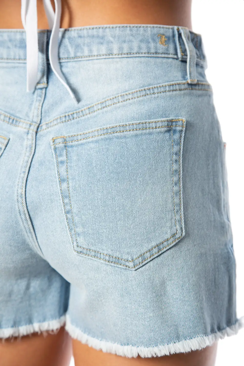 V-Front Shorts with Raw hem