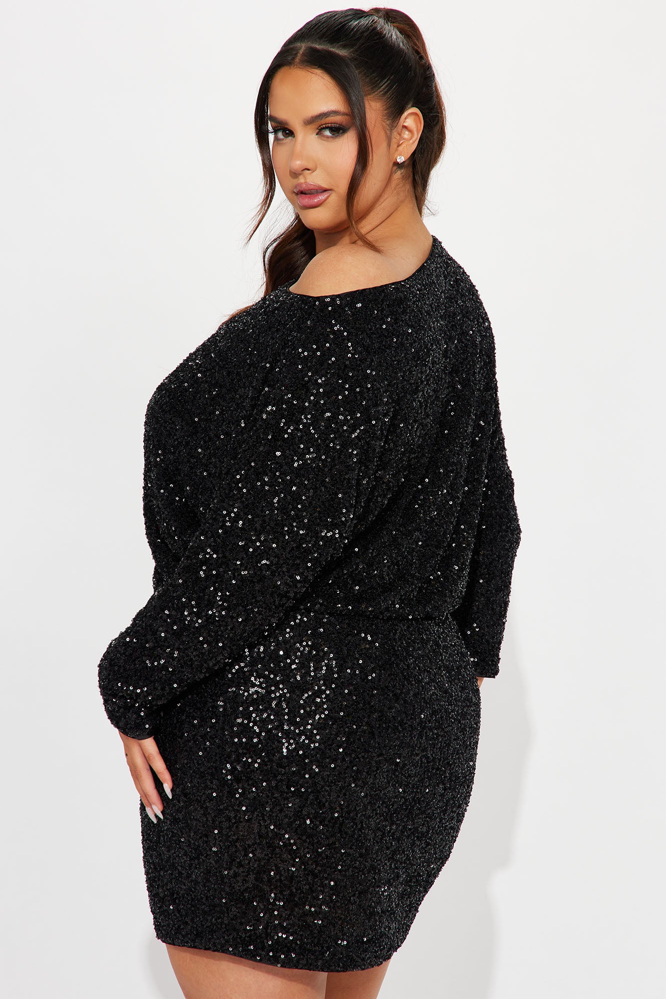 Valery Sequin Mini Dress - Black