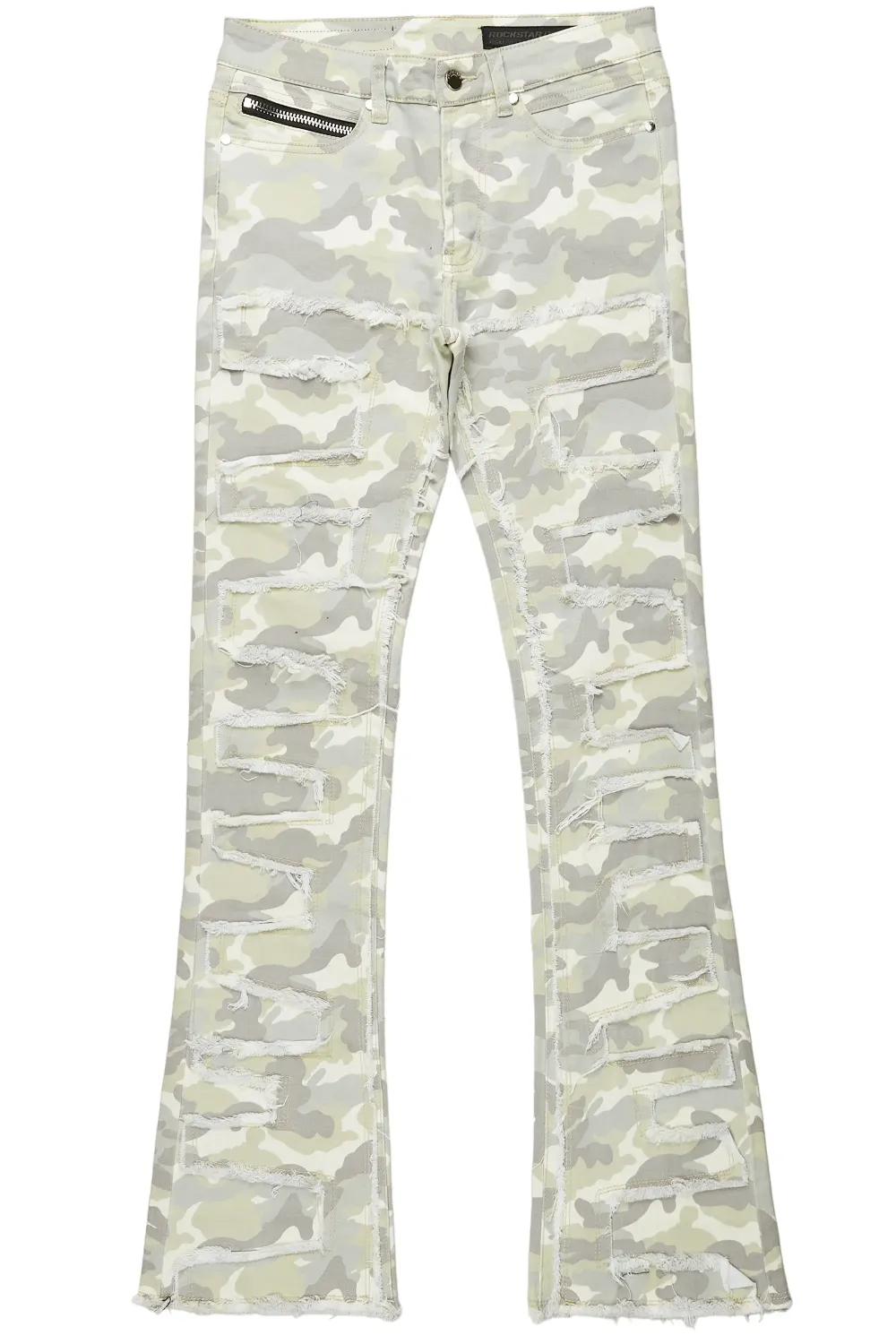 Shake Light Camo Stacked Flare Jean