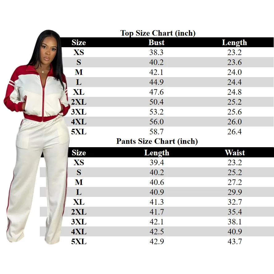 Retro Color Block Track Pants Set