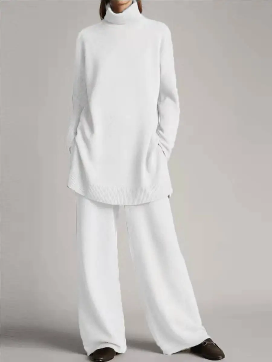 Knit Turtleneck Loose Casual Two Piece