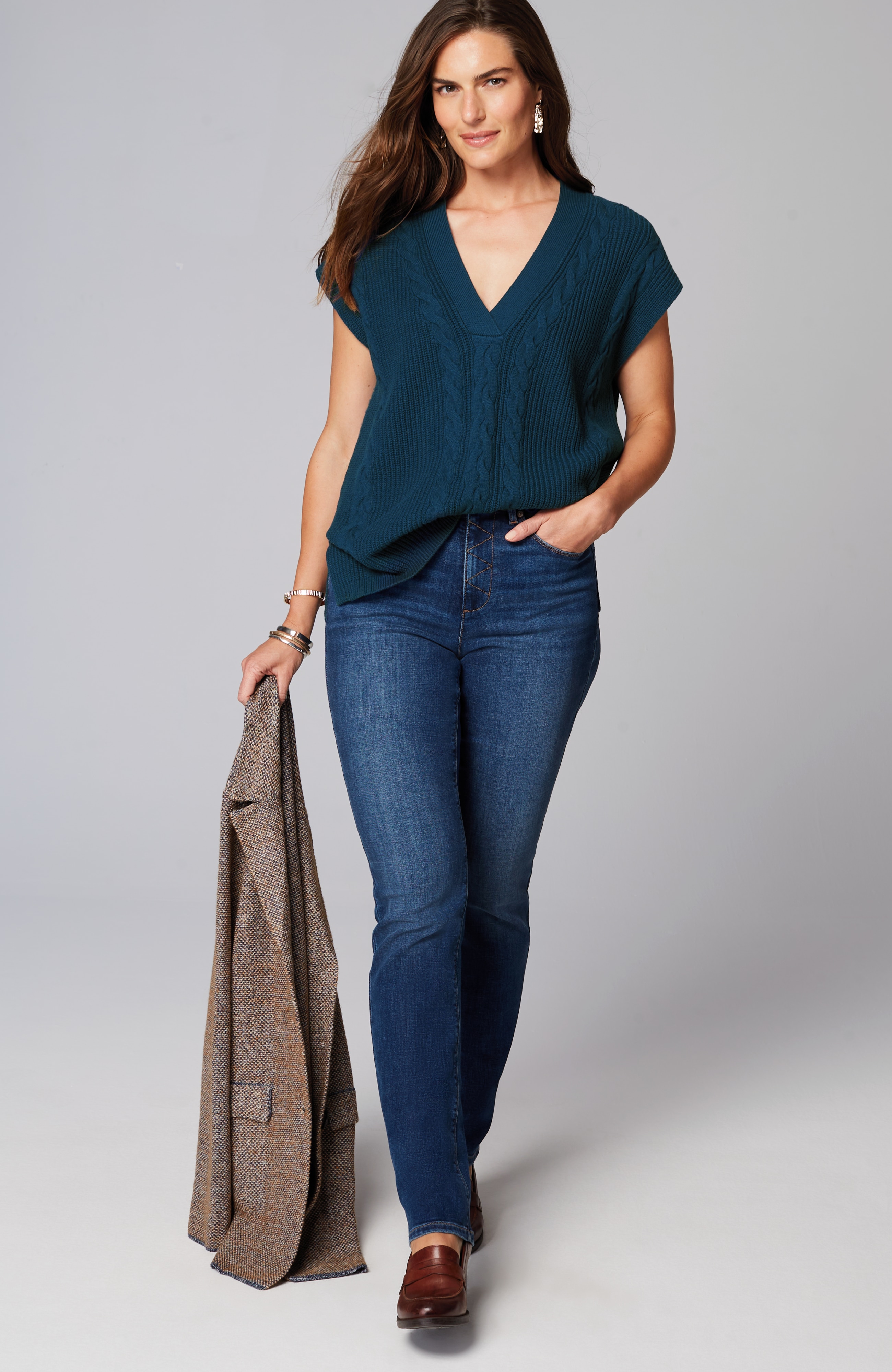 V-Neck Cable Vest