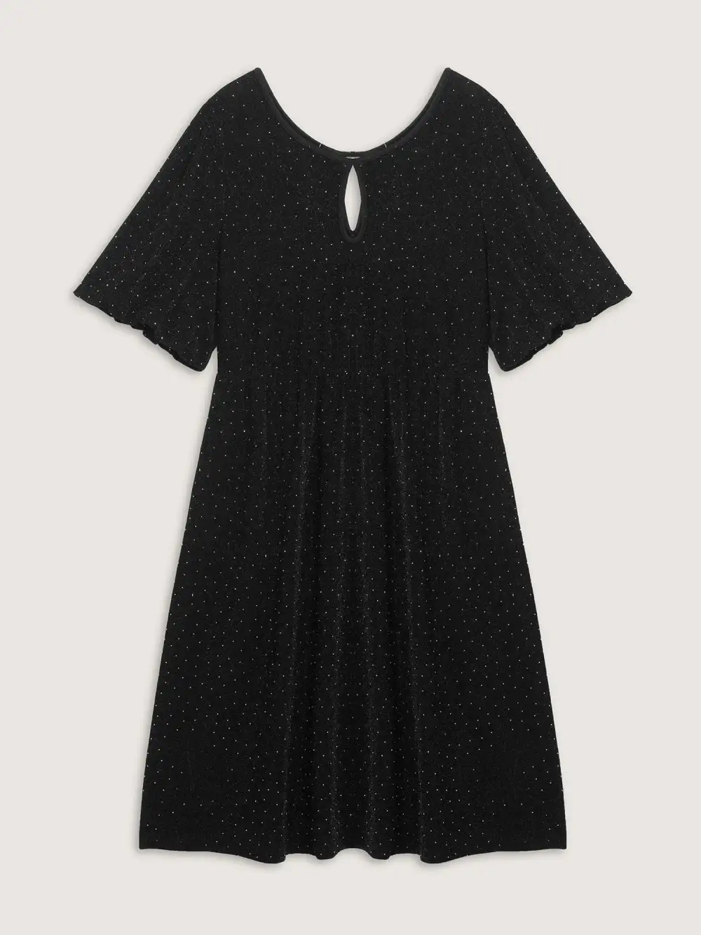 Bowknot Rhinestone Pockets Midi Dress