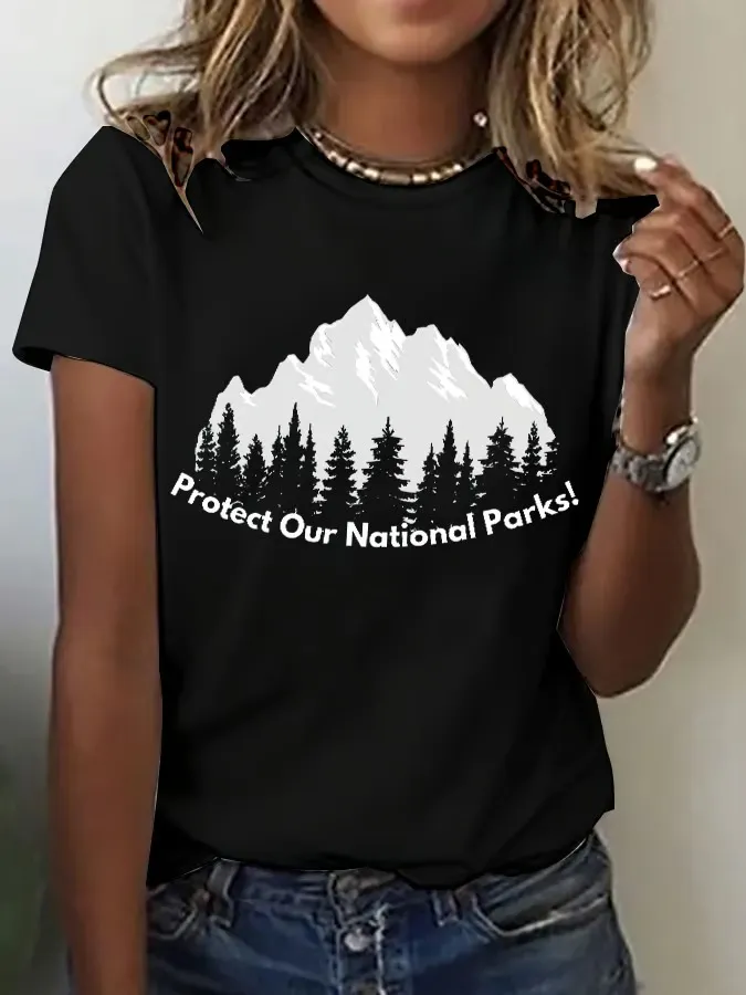 T-Shirt Women Women'S Retro Protect Our National Parks Print T-Shirt Art Print