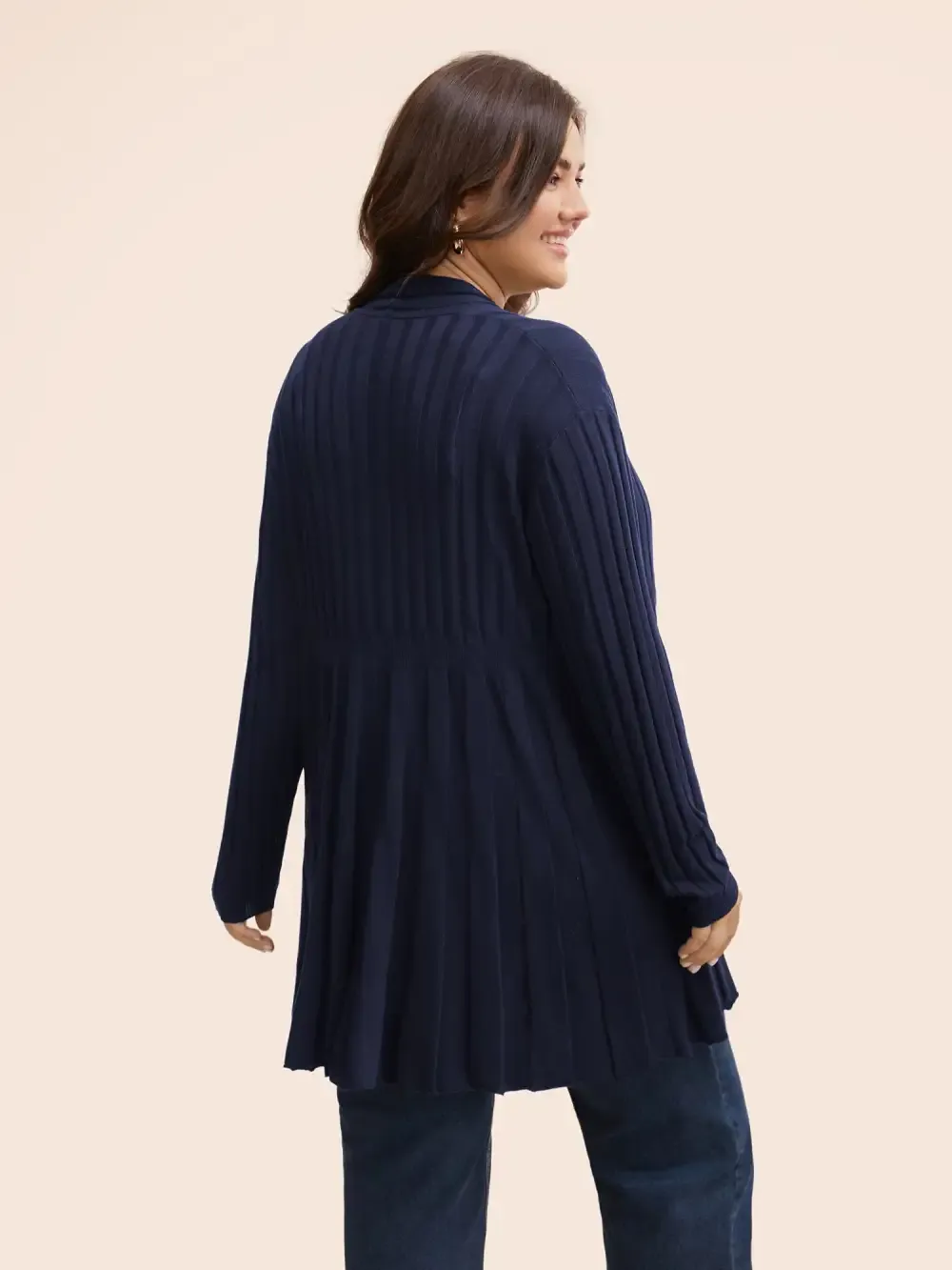Plain Textured Kimono Collar Cardigan