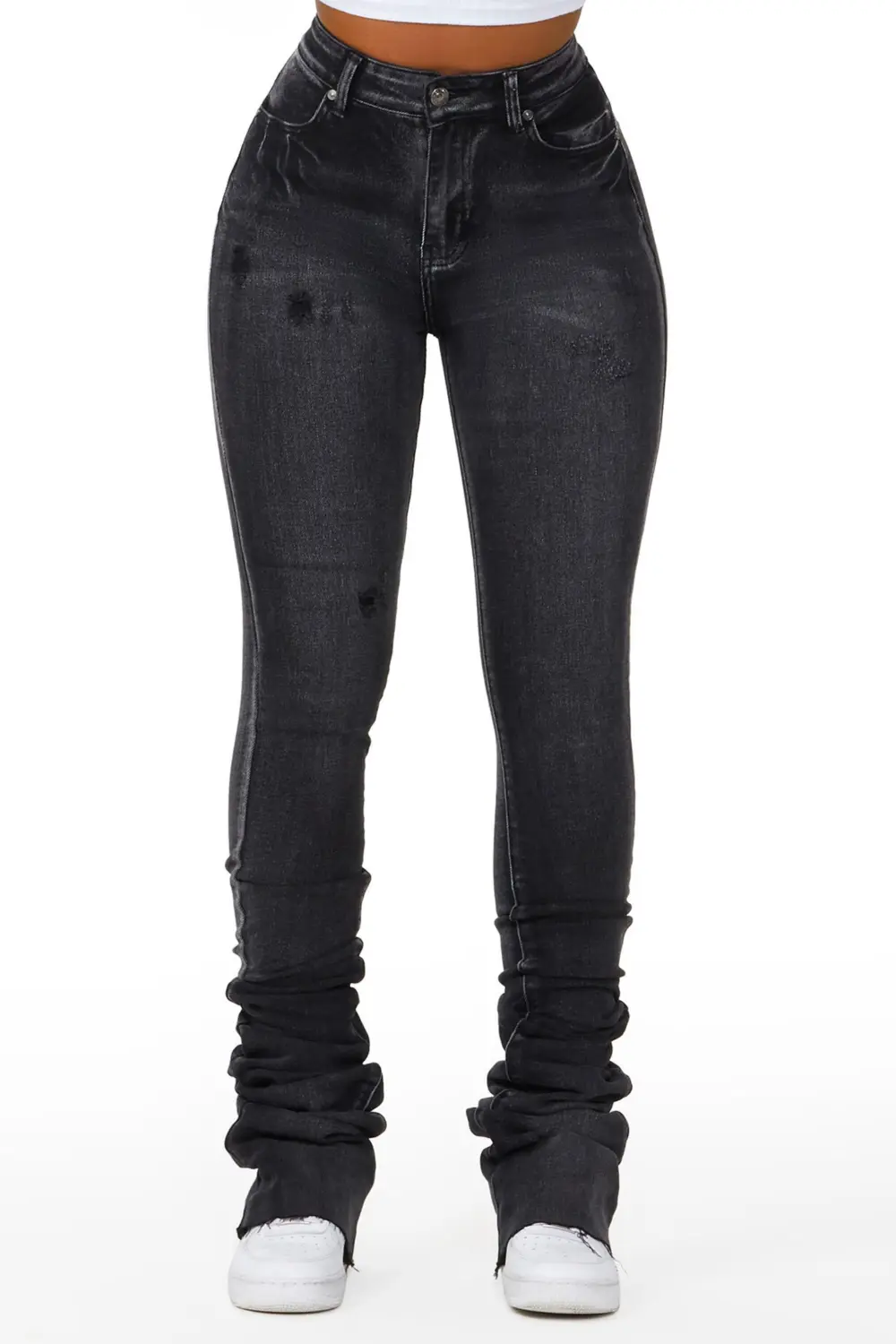 Stassi Black Super Stacked Jean
