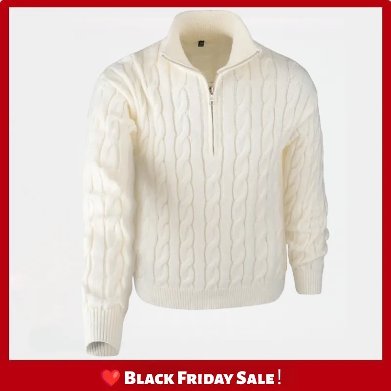 🔥5 PACK ＄29.9🔥Men's solid color Quarter Zipper  Sweater