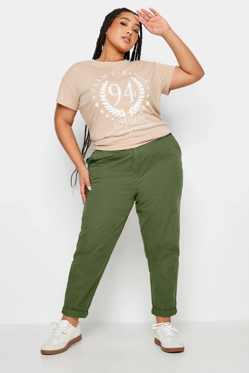 YOURS Curve Dark Blue Straight Leg Chino Trousers