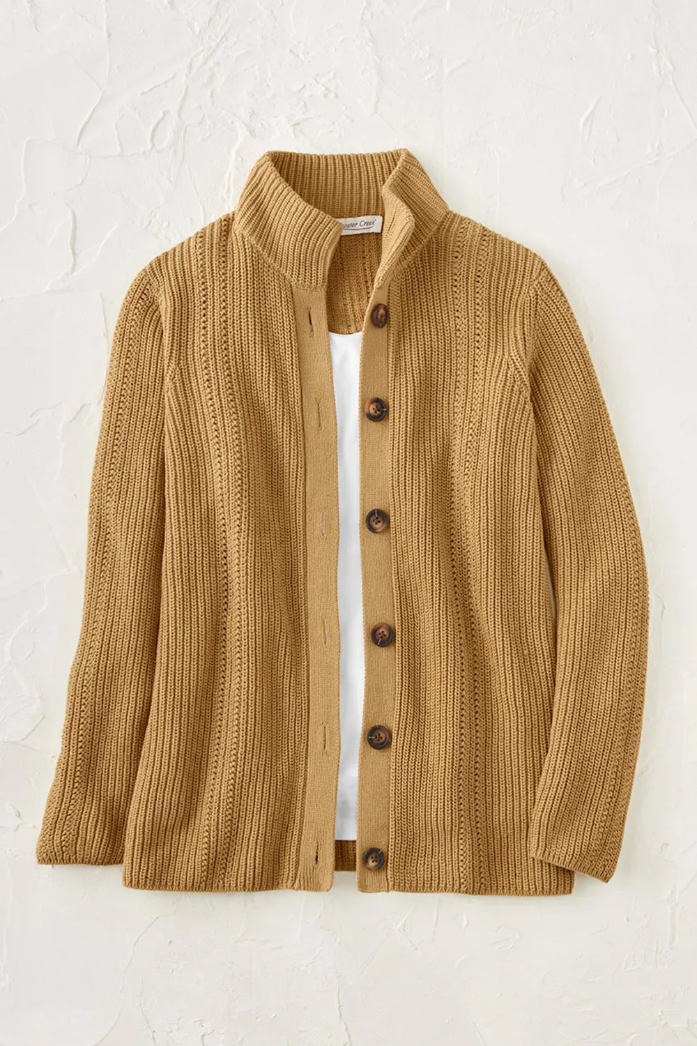 Shaker Detail Button Cardigan