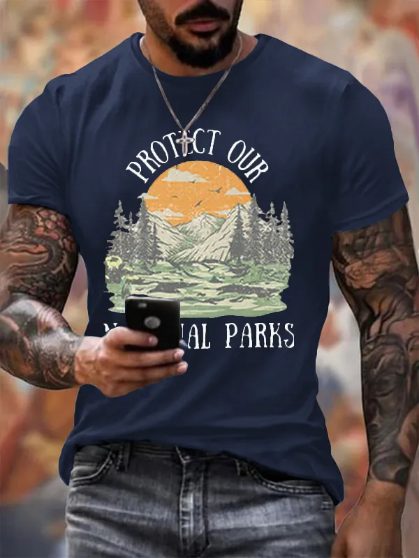 Men'S Protect Our National Parks Printing T Shirt