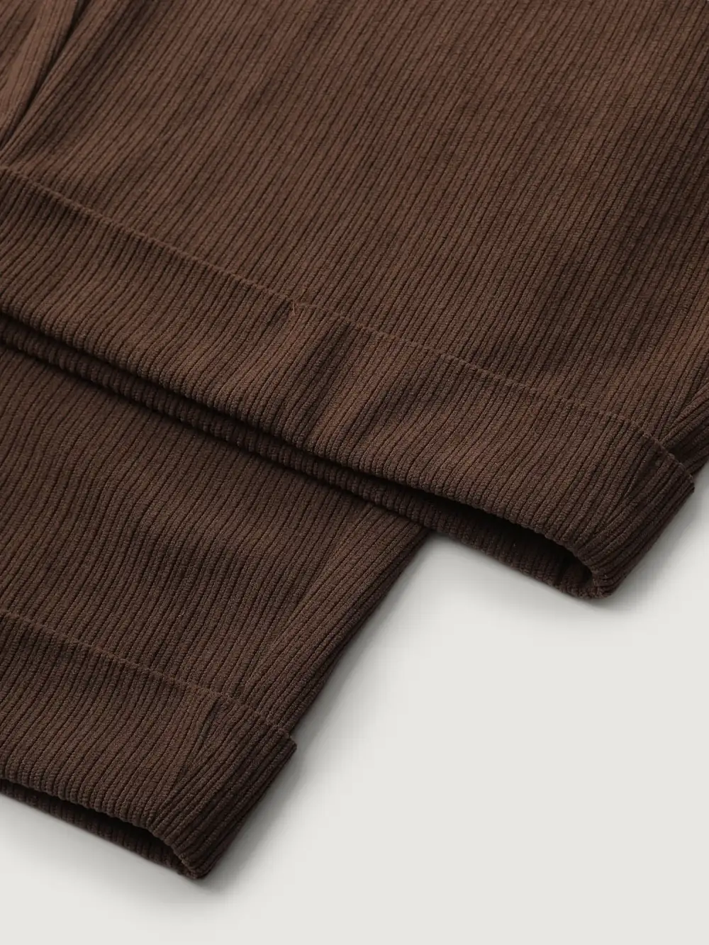 Textured Rolled Cuffs Straight Leg Pants