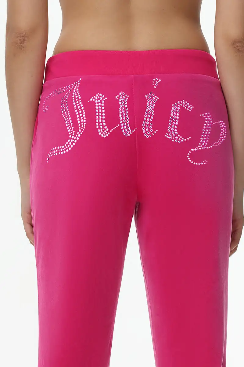 Technicolor Big Bling Velour Track Pants