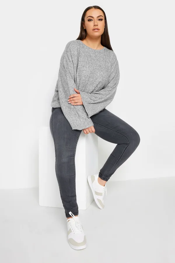 YOURS Curve Blue Front Seam Soft Touch Jumper