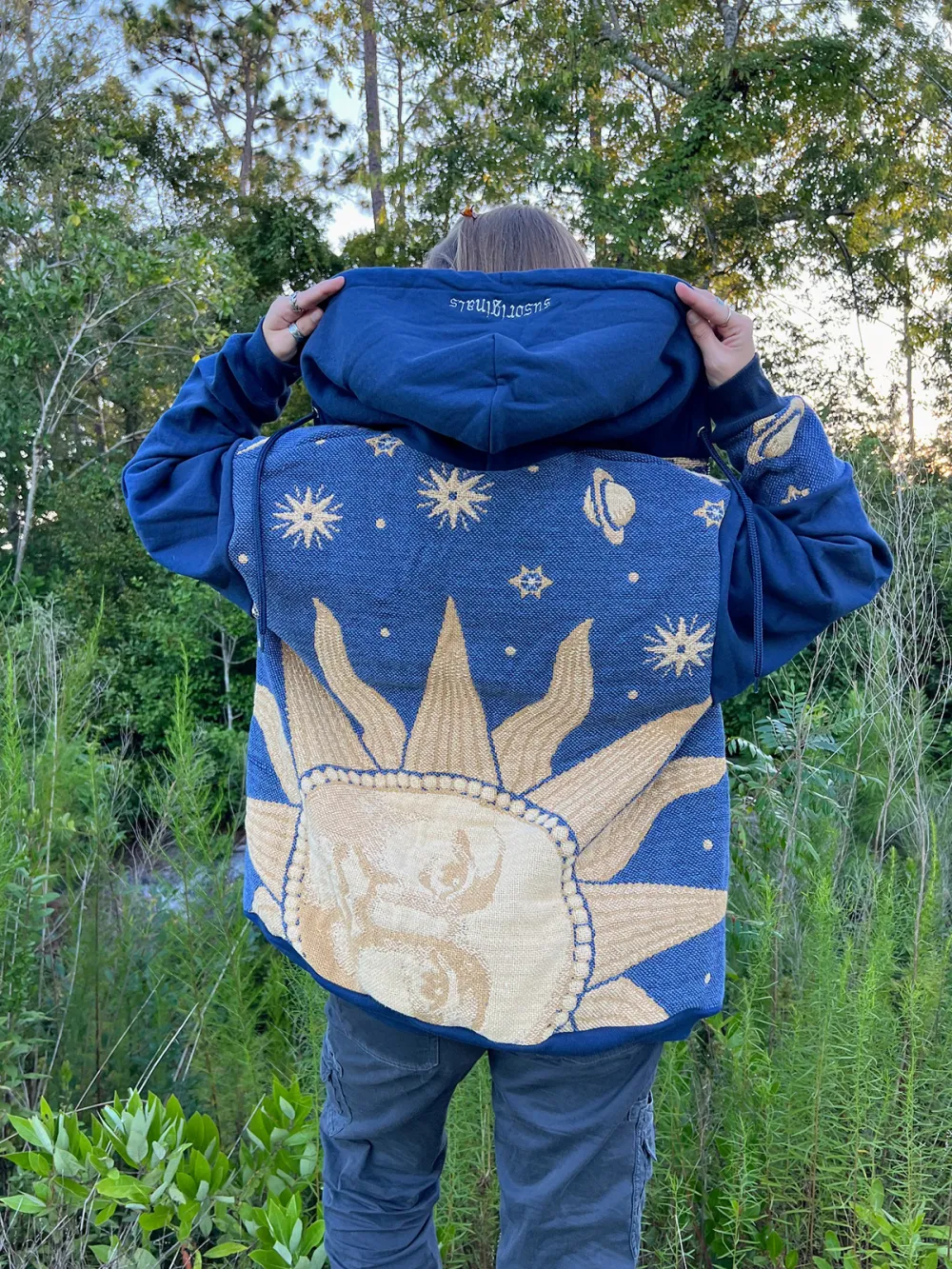 Blue Streetwear Leisure Hoodie Sweatshirts