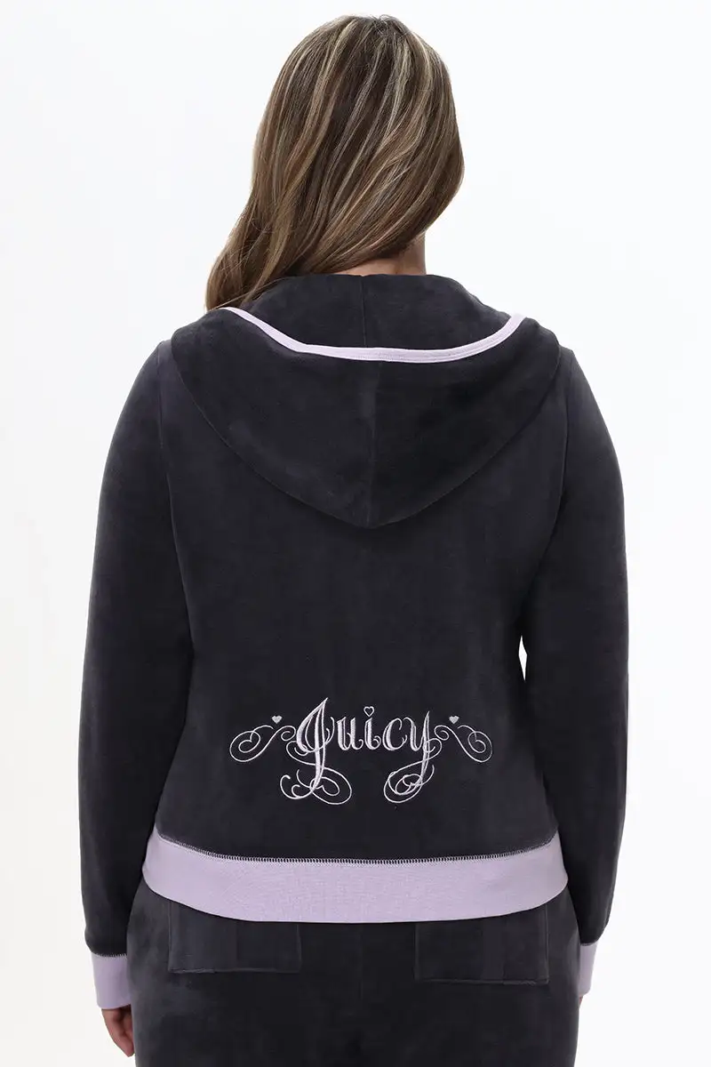 Plus-Size Sweetheart Cotton Velour Hoodie
