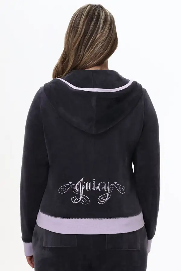 Plus-Size Sweetheart Cotton Velour Hoodie
