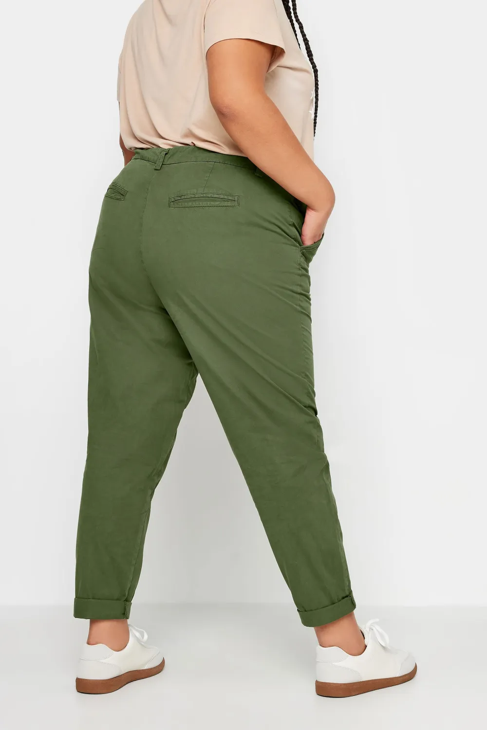 YOURS Curve Dark Blue Straight Leg Chino Trousers