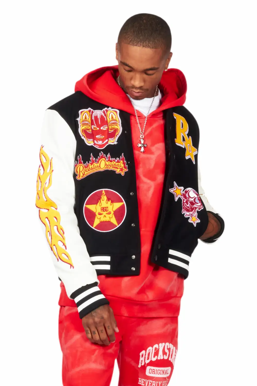 Fio Black/White Varsity Jacket