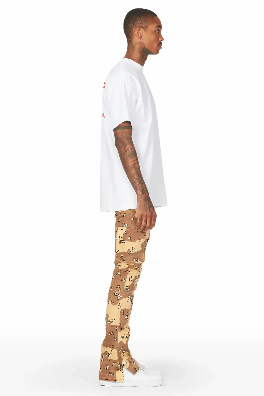 Waage Desert Camo Cargo Stacked Flare Jean