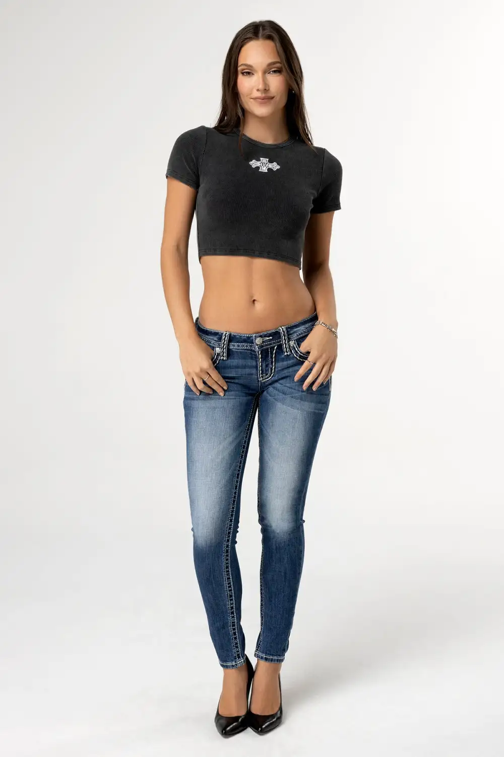 Cleo Stitched Skinny Jeans