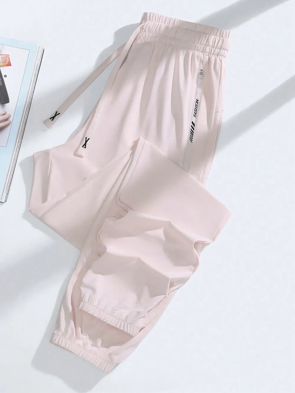 Women's Ice Silk Drawstring Pants – Lightweight, Breathable, Casual Summer Wear for Outdoor & Hiking