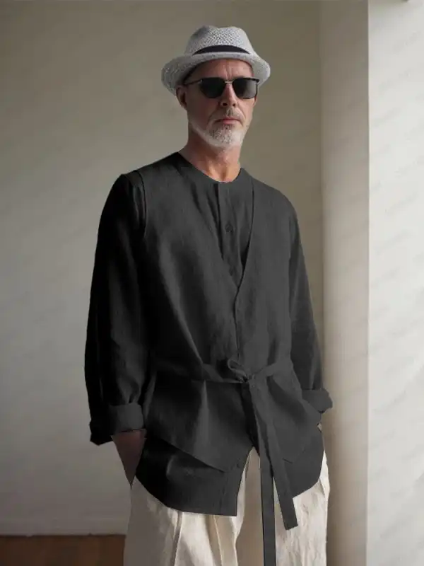 Elegant Fake Two Piece Cotton Shirt