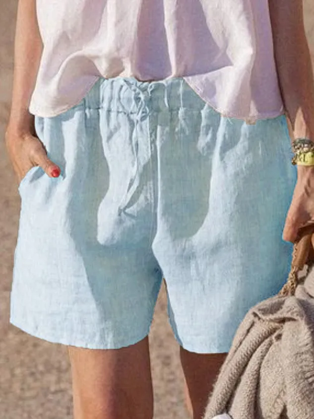 Women Daily Plain Comfort Shift Cotton Shorts