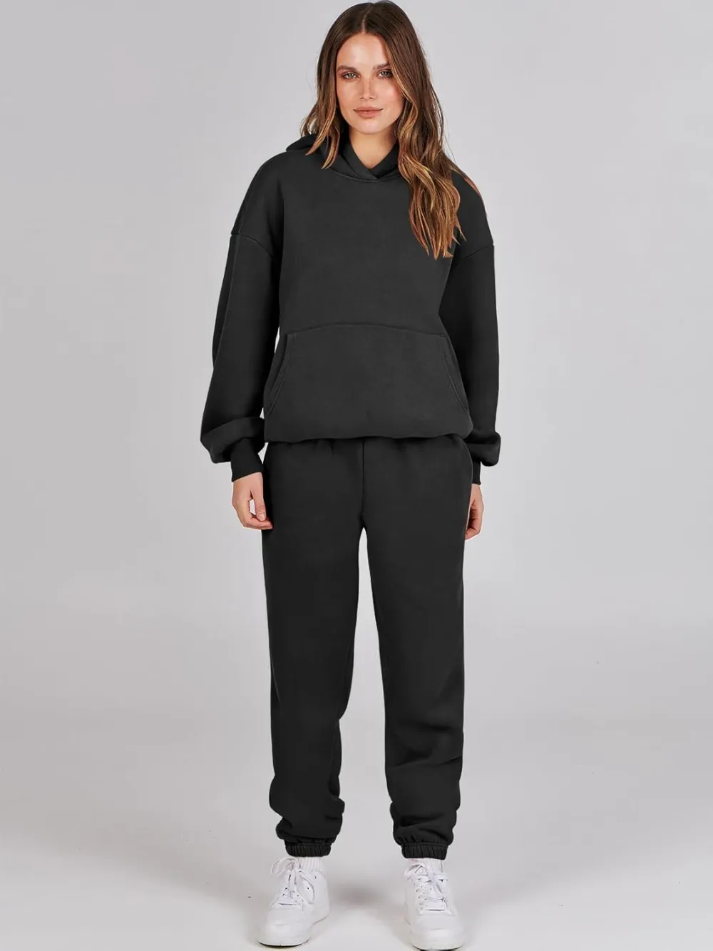 (Clearance Sale $1.99⚡) 2024 Women's Fall Oversized Casual Hoodie Two Piece Sweatshirt Jogging Pants Sweatshirt Set