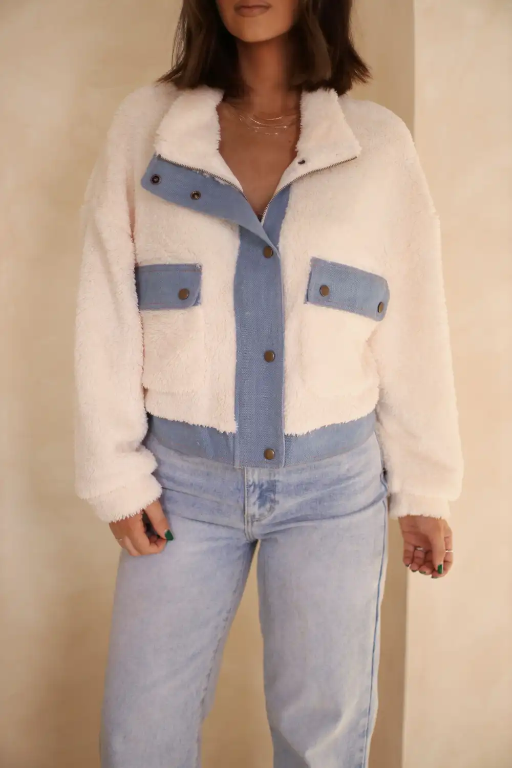 Shearling Chic Denim Jacket
