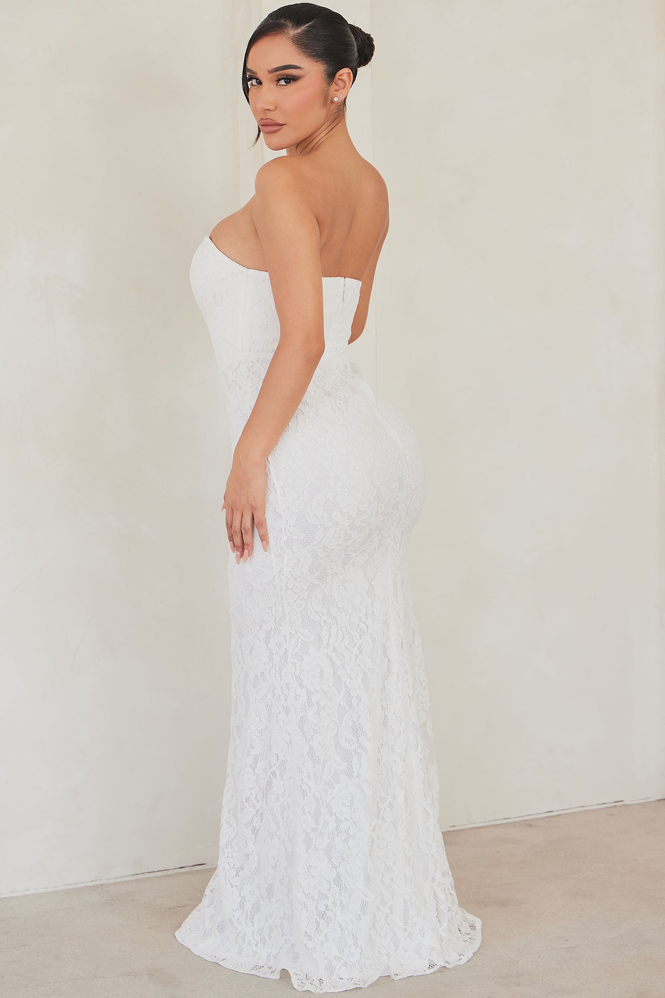 Sarah Lace Maxi Gown - White
