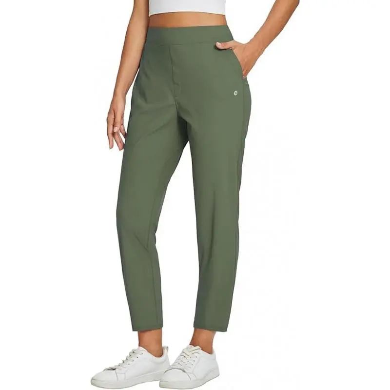 Women's Lightweight Travel Pants – 26''/27'' Ankle Stretch Pants with Zipper Pockets, UPF50