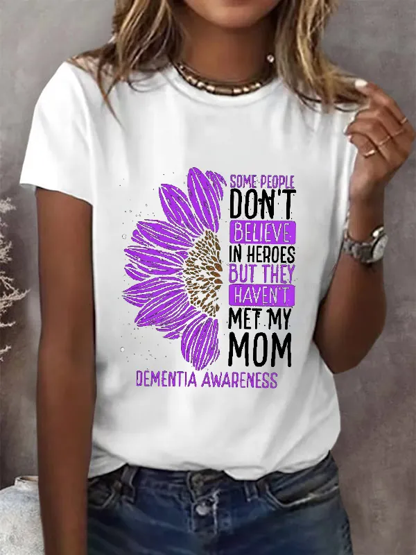 Dementia Awareness Ribbon Mom Warrior T-Shirt